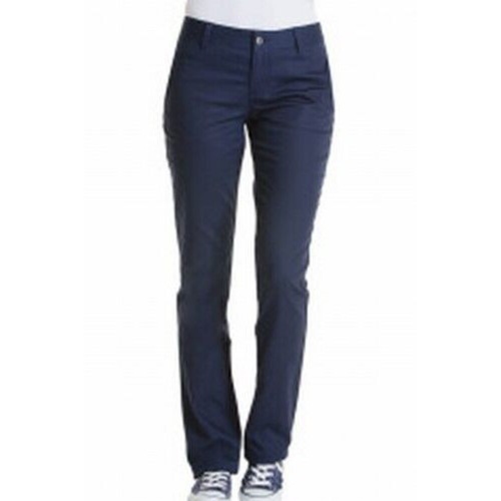 Lee Uniforms Straight Leg Pants Womens Juniors 5 Navy Blue Stretch NEW